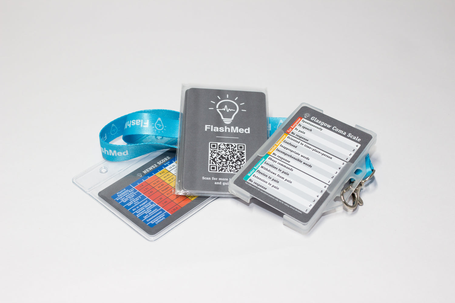 FlashMed Ward Cards (FREE Lanyard + Cardholder Included)